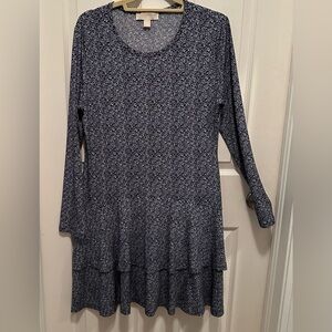 Michael Kors Dress, blue & white floral print Size Large Great condition